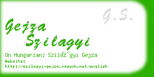 gejza szilagyi business card